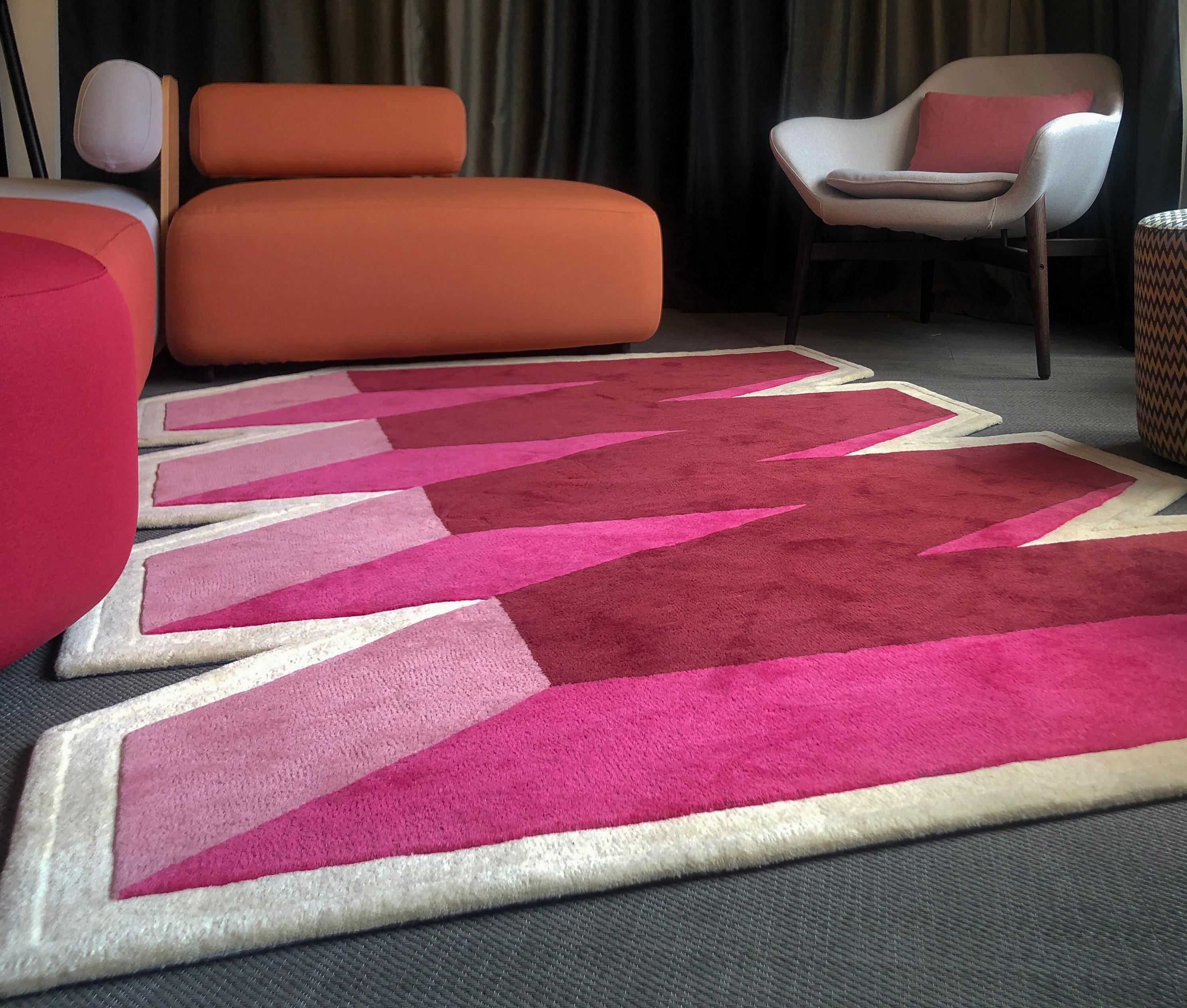 Post-Modern Down The Line Rug by Matthew Knight, Tufted, 100% New Zealand Wool 150x230cm For Sale