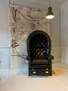 Sedia per portinai della Downing Street Guards Hall in pelle tinta a mano