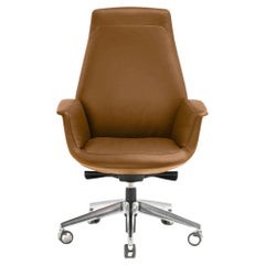 Downtown Executive Office Chair Genuine Leather Pelle SC 66 India Light Brown