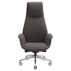 Downtown President Office Chair Genuine Leather Pelle SC 28 Seppia Dark Grey
