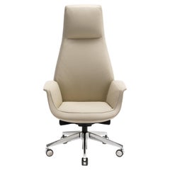 Downtown President Office Chair Genuine Leather Pelle SC 51 Panna Cream