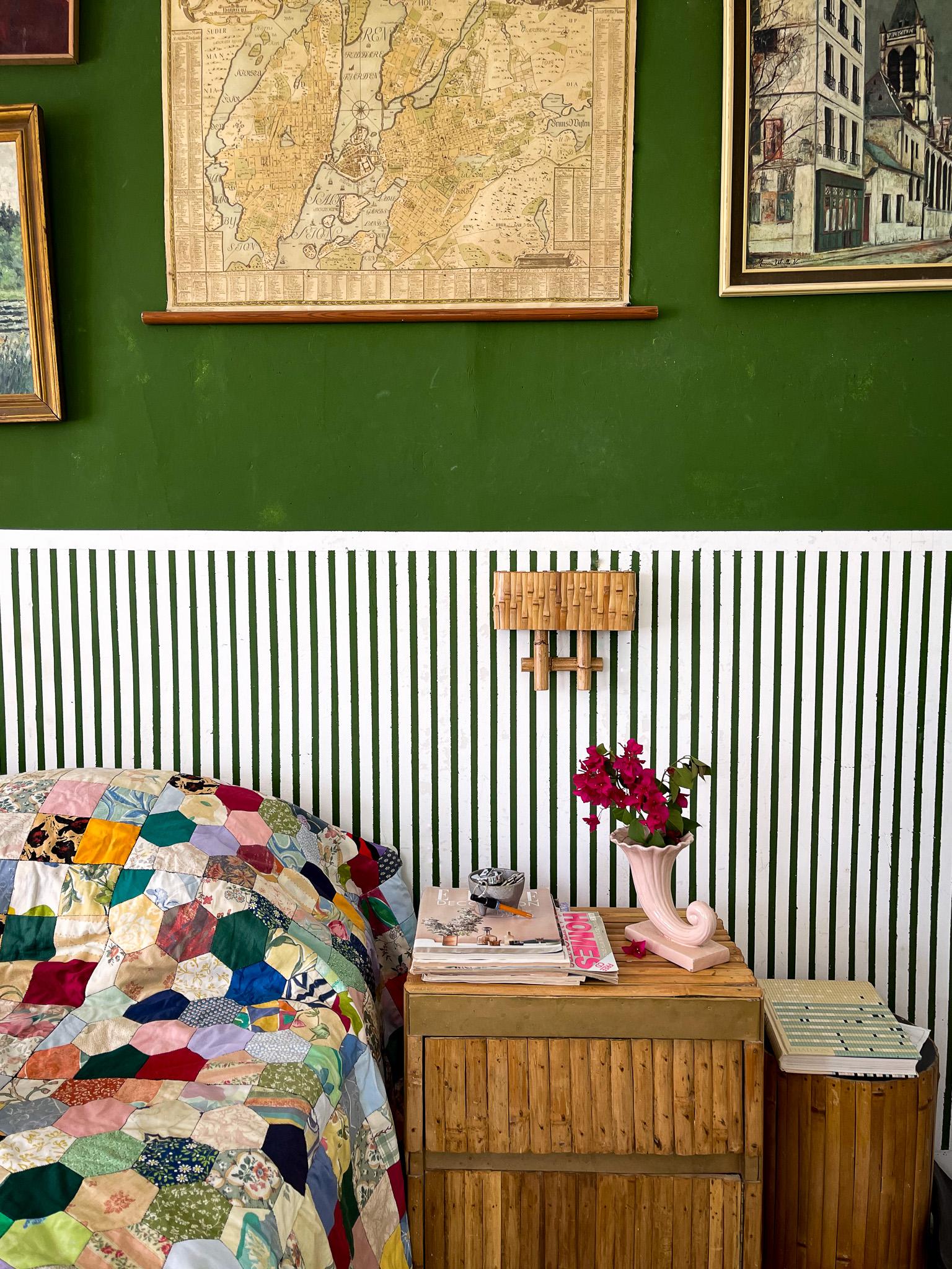 XXIe siècle et contemporain Lampe murale en bambou et rotin, mi-siècle moderne en vente