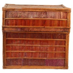 Dowry Box, Lombok Indonesia, Cowrie, Painted Palm & Bamboo 1950’s