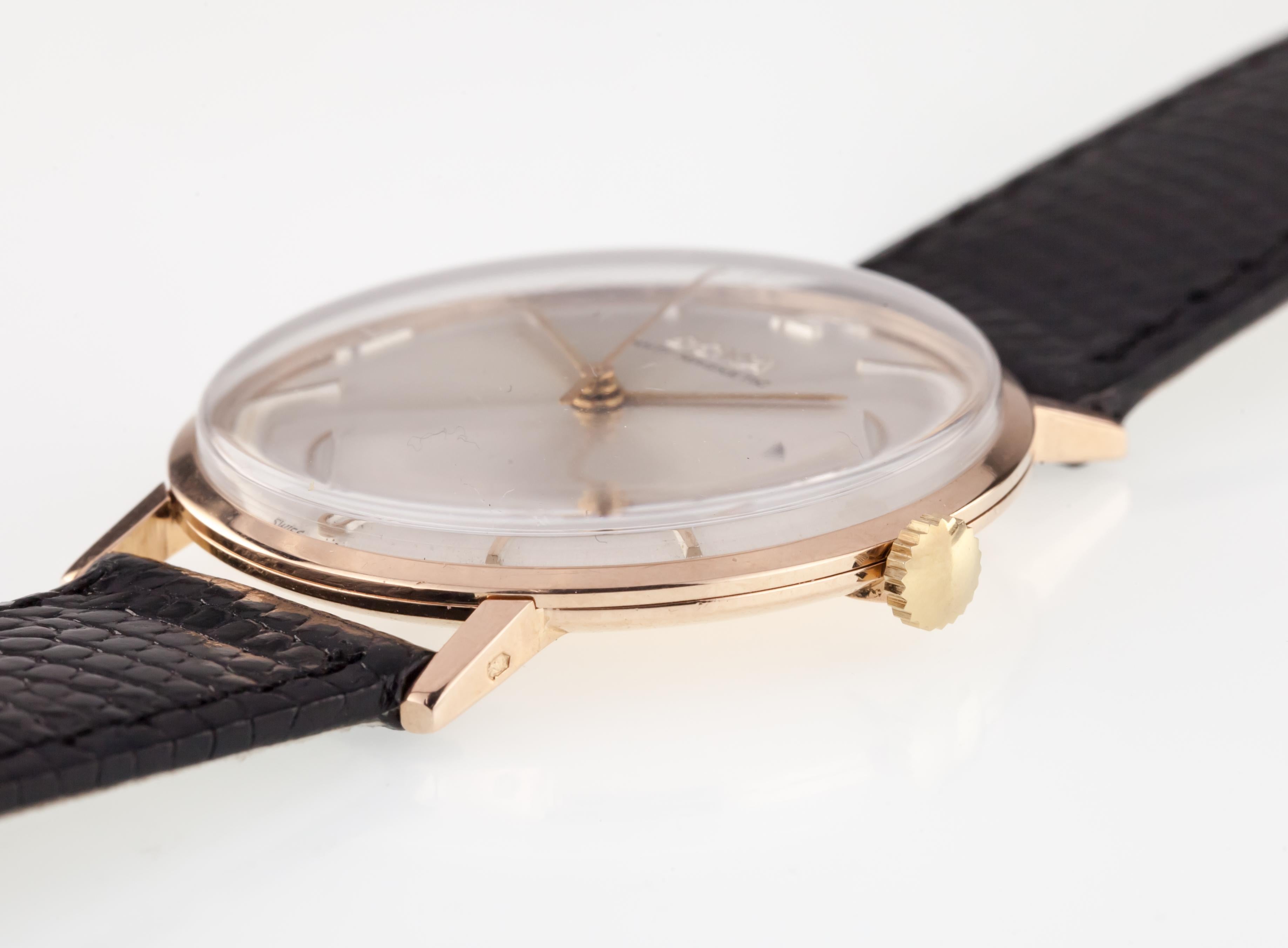 Sechs handgetriebene antike Magnetische Uhr aus 14 Karat Roségold mit Datumsbewegung #111 im Angebot 1