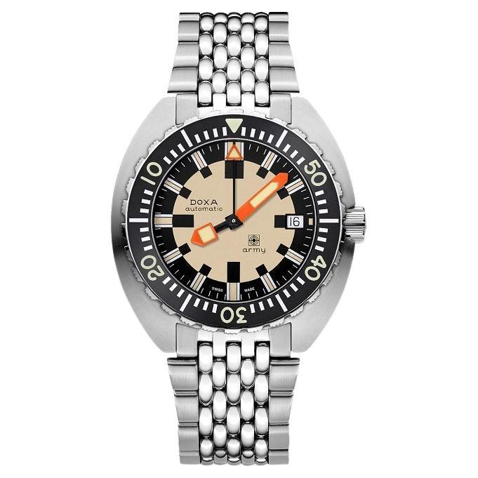 Doxa Montre d'armée avec lunette en acier inoxydable pour hommes 785.10.031.10