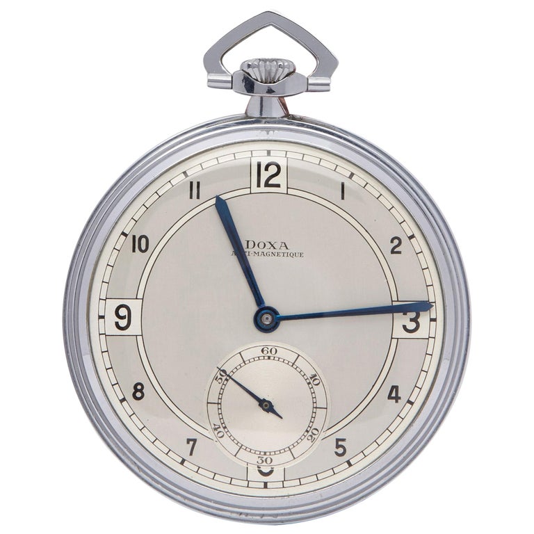 Doxa Pocket Watch Unisex Stainless Steel NOS Watch at 1stDibs
