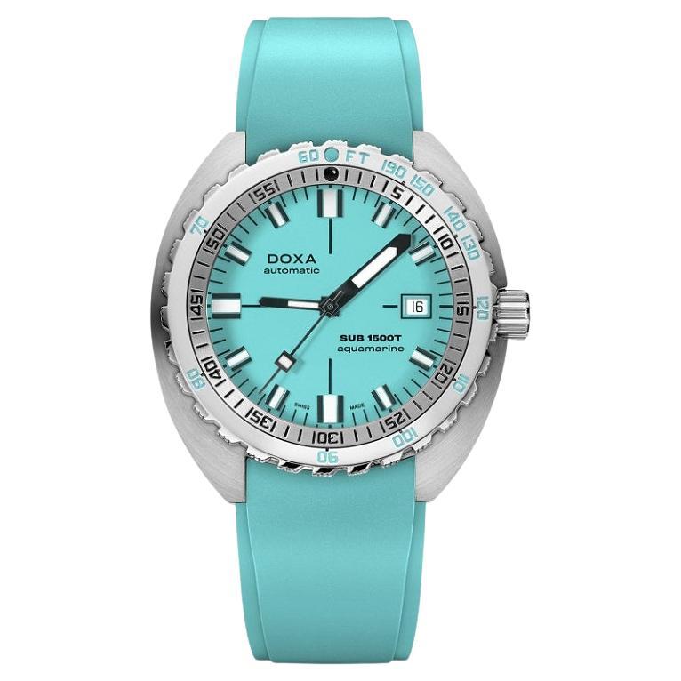 Doxa Sub 1500T 45mm Aquamarine Strap Men's Watch 883.10.241.25 For Sale