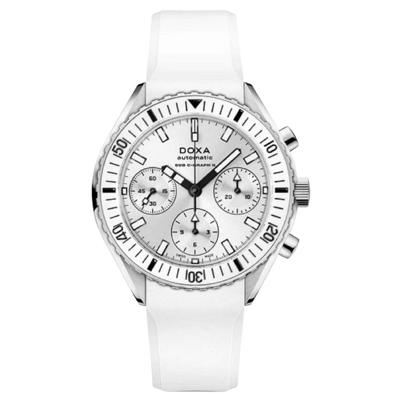 Montre Hommes Doxa Sub 200 C-Graph II WhitePearl Rubber Strap 797.10.011W.23 en vente