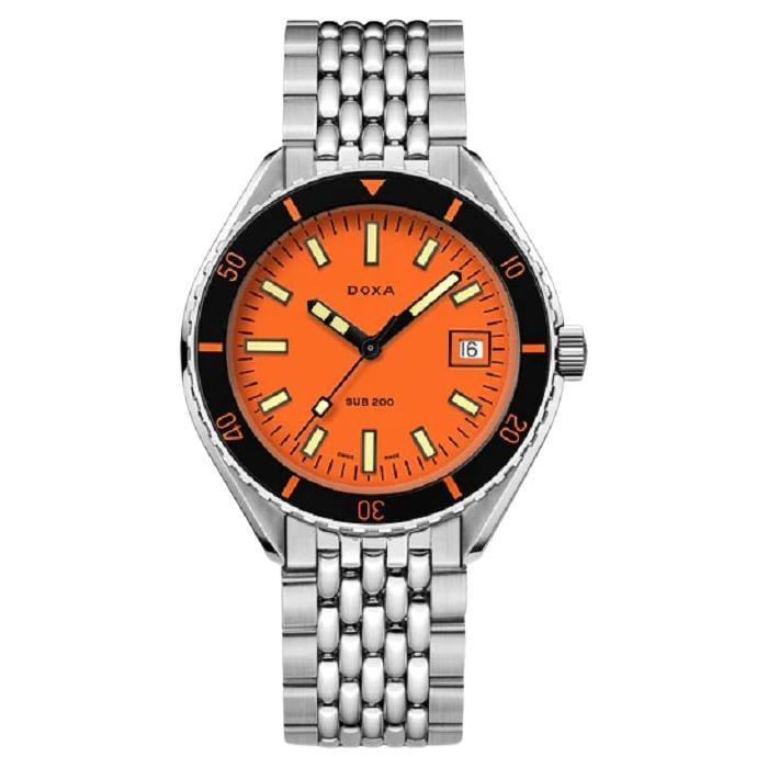 Doxa Sub 200 Professional Stainless Steel Orange Dial Men's Watch 799.10.351.10 For Sale