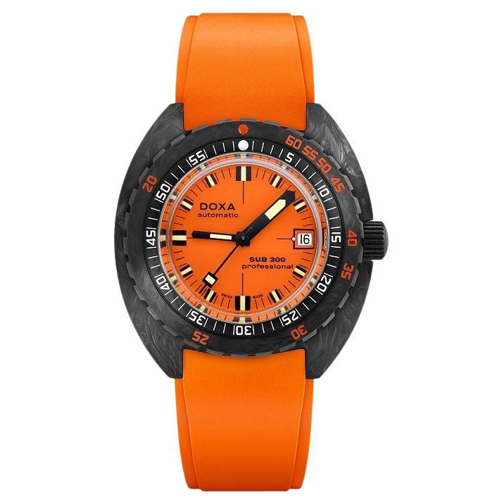 Doxa Sub 300 Carbon Professional Automatic Orange Zifferblatt Herrenuhr 822.70.351.21 im Angebot