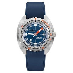 Used Doxa Sub 300 Caribbean Blue Rubber Strap Men's Watch 821.10.201.32