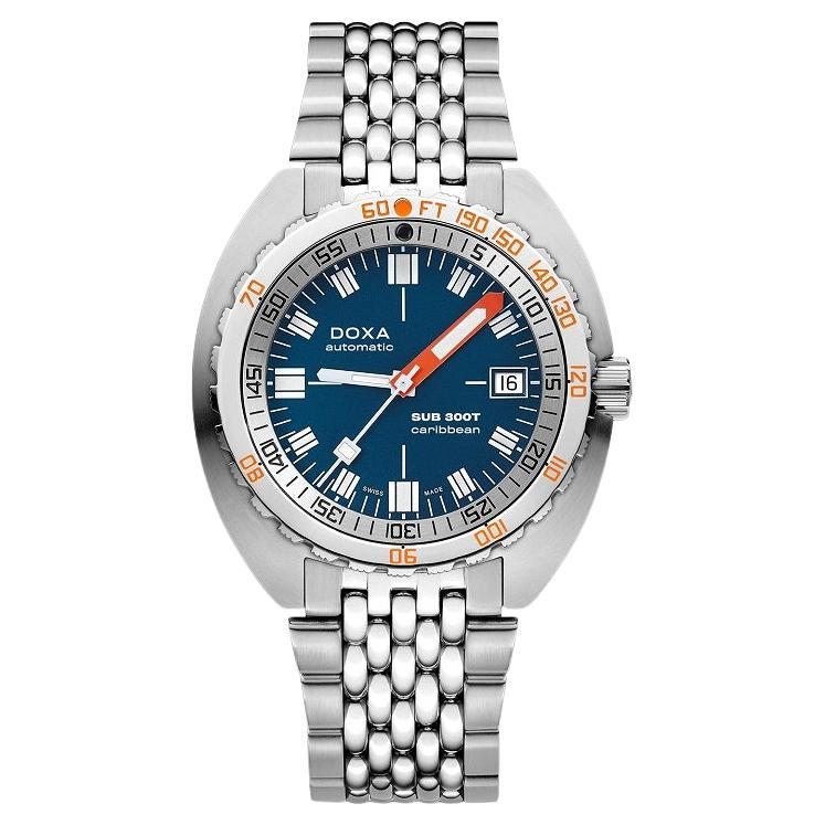 Doxa Sub 300T Caribbean Automatic Stainless Steel Watch 840.10.201.10 For Sale