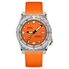 Montre Doxa Sub 600T avec cadran orange professionnel et sangle en caoutchouc 862.10.351.21