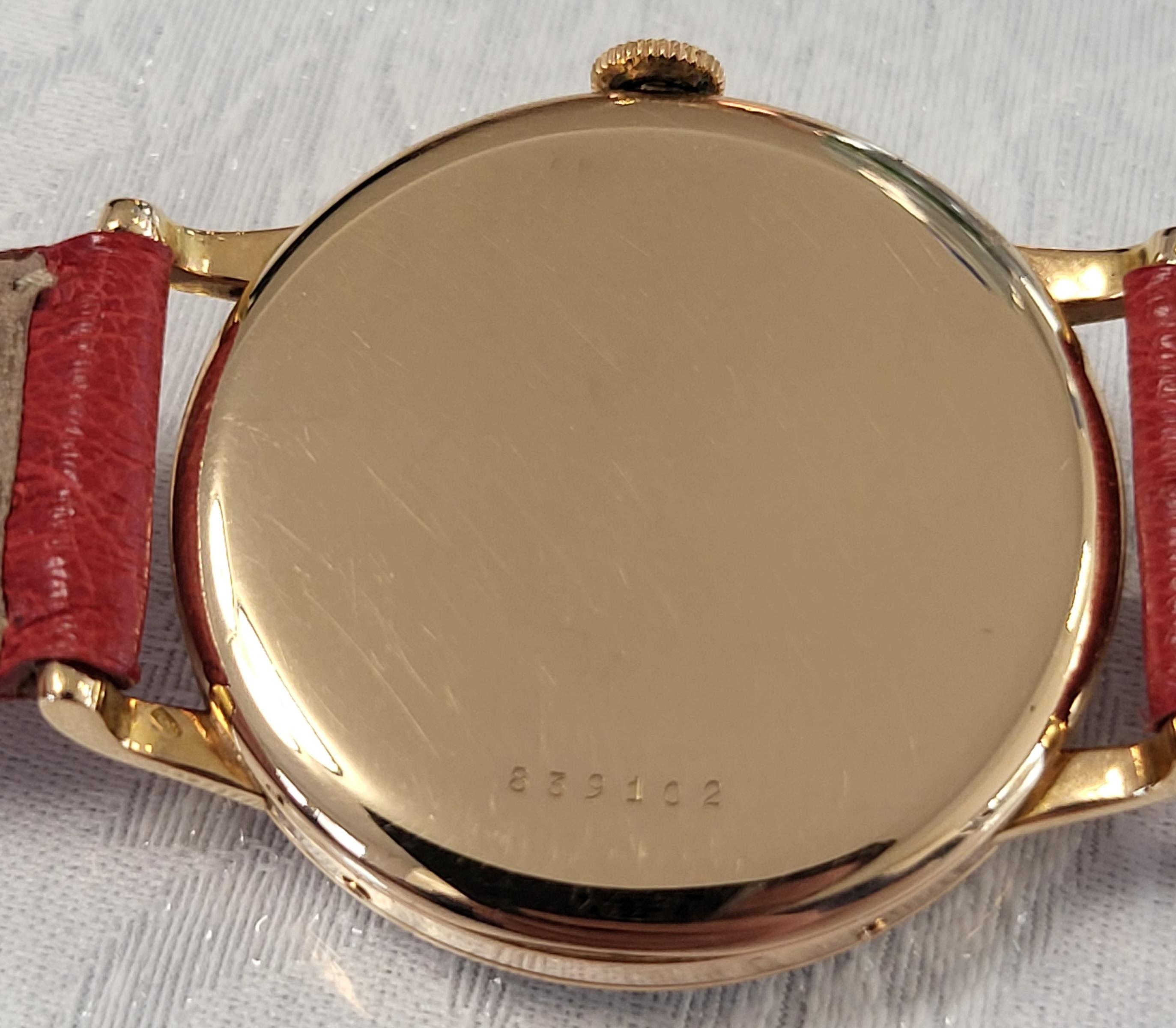 Doxa Triple Calendar Moon Phase Wrist Watch, 18kt Yellow Gold Case Anti Magnetic For Sale 5