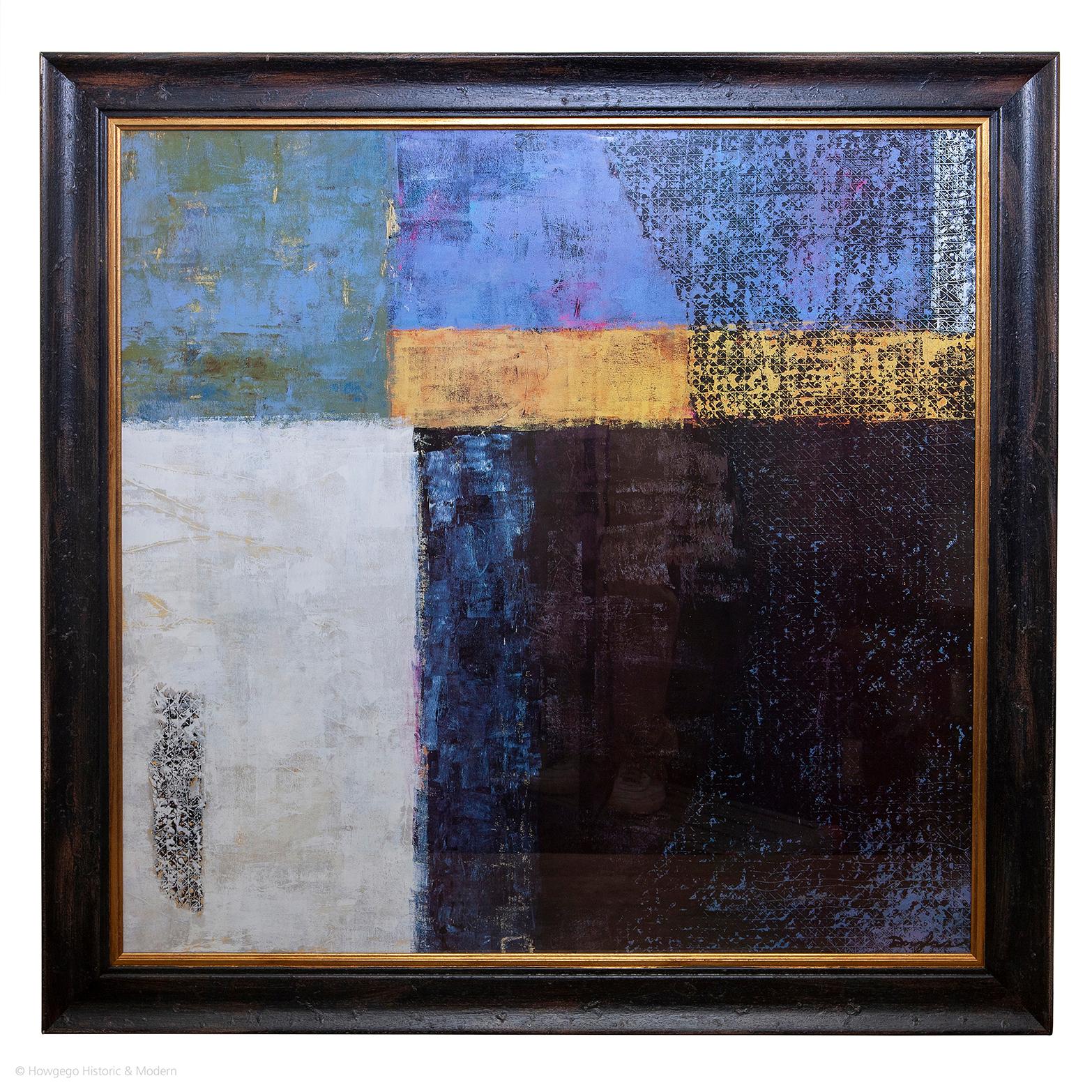 Doylan : filtration, mixed media, signed lower right
41” square
Striking, decorative, contemporary, abstract, mixed media work, highly textured
Composition exploring the qualities and textures of filtration through shape, positioning, texture and