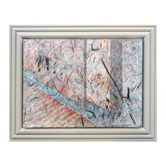 "Stern Installation 1, 1994" Contemporary Blue & Red Expressionist Abstract