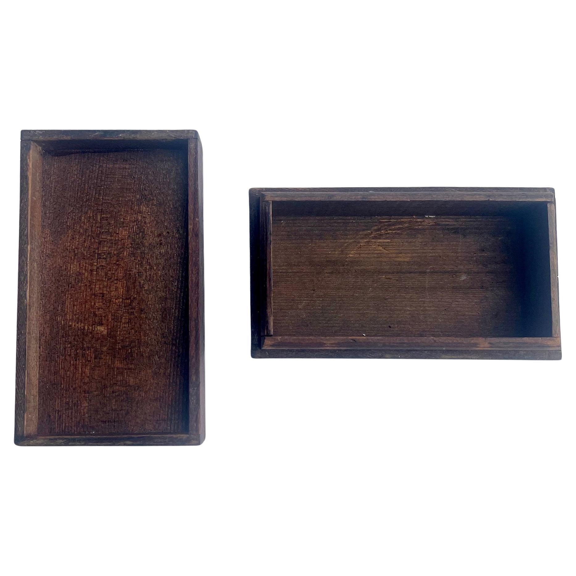 Doyle Lane Blue Craquelure Tile Set in Hand Made Rosewood Box  In Good Condition For Sale In Palm Springs, CA