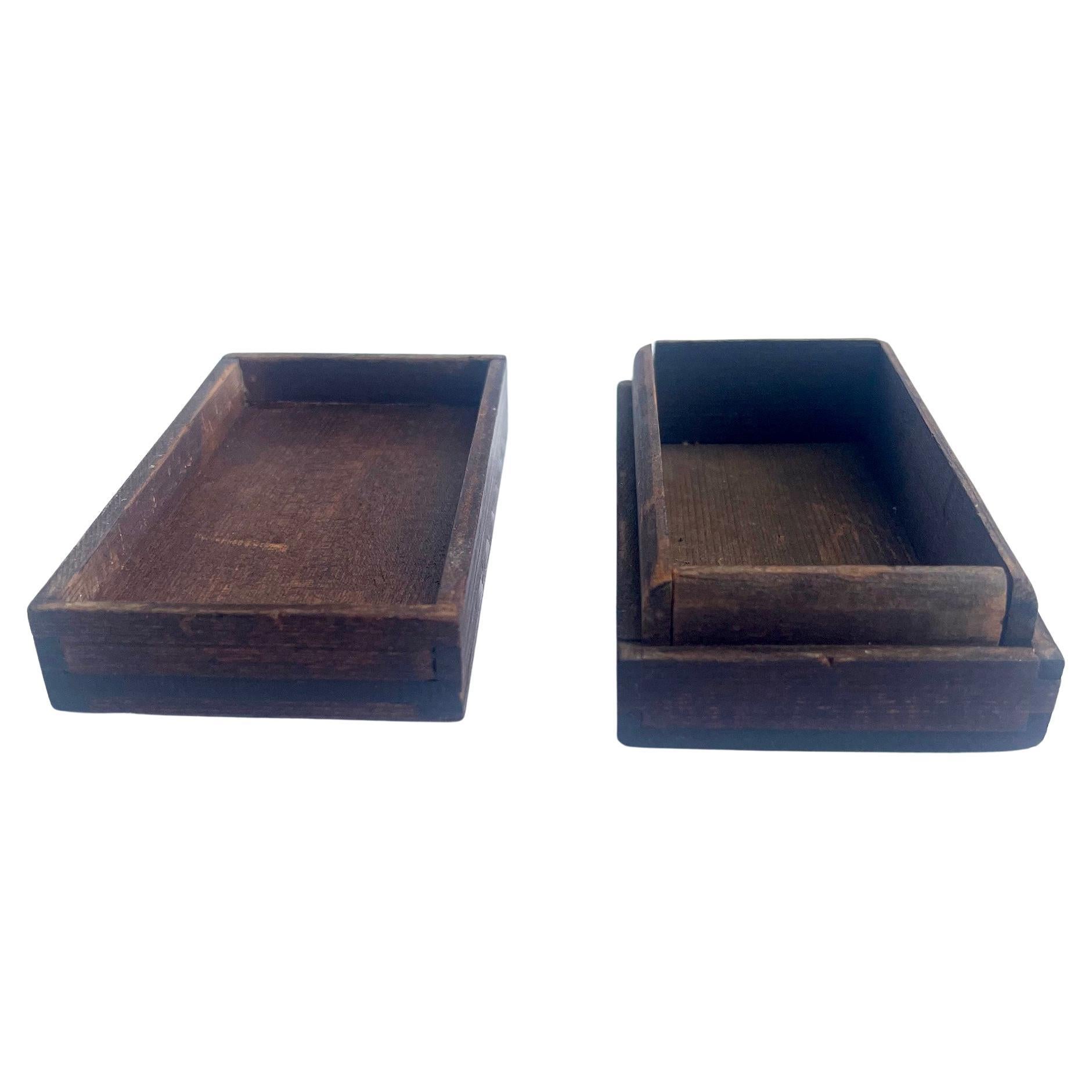 Mid-20th Century Doyle Lane Blue Craquelure Tile Set in Hand Made Rosewood Box  For Sale