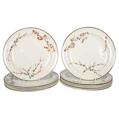 Dozen Wedgwood Creamware Dinner Plates with Thistle Design Made, circa 1880
