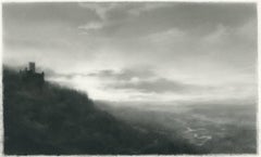 Dozier Bell, Hillside, River, Photorealist charcoal on Mylar landscape, 2015