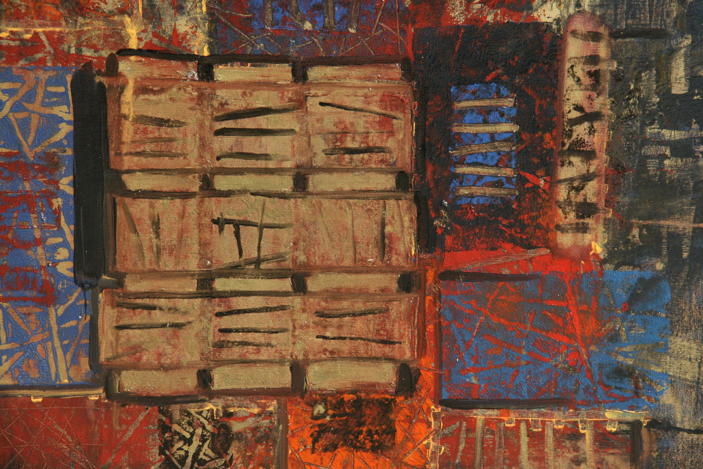 Pittura ad olio espressionista astratta moderna di grandi dimensioni - Abstract Painting Nero di Dpowko
