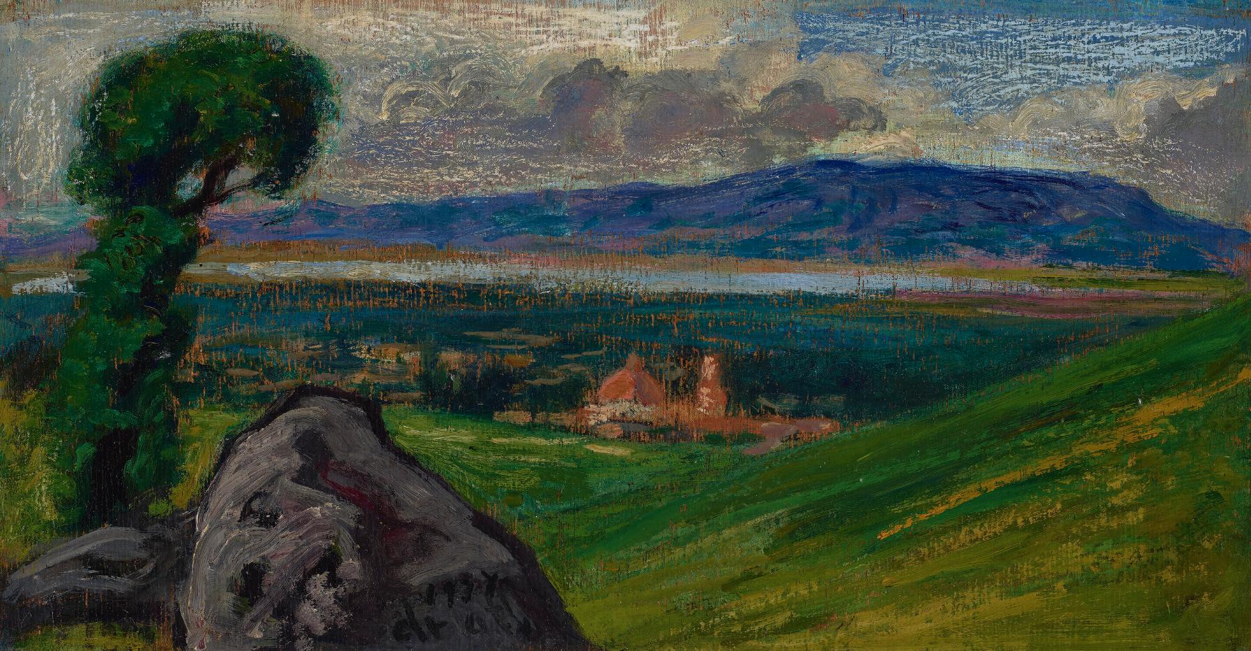 Lacustrine Region of Michoacán Mexico, Lake Pátzcuaro 1938 Mexican Landscape oil 1