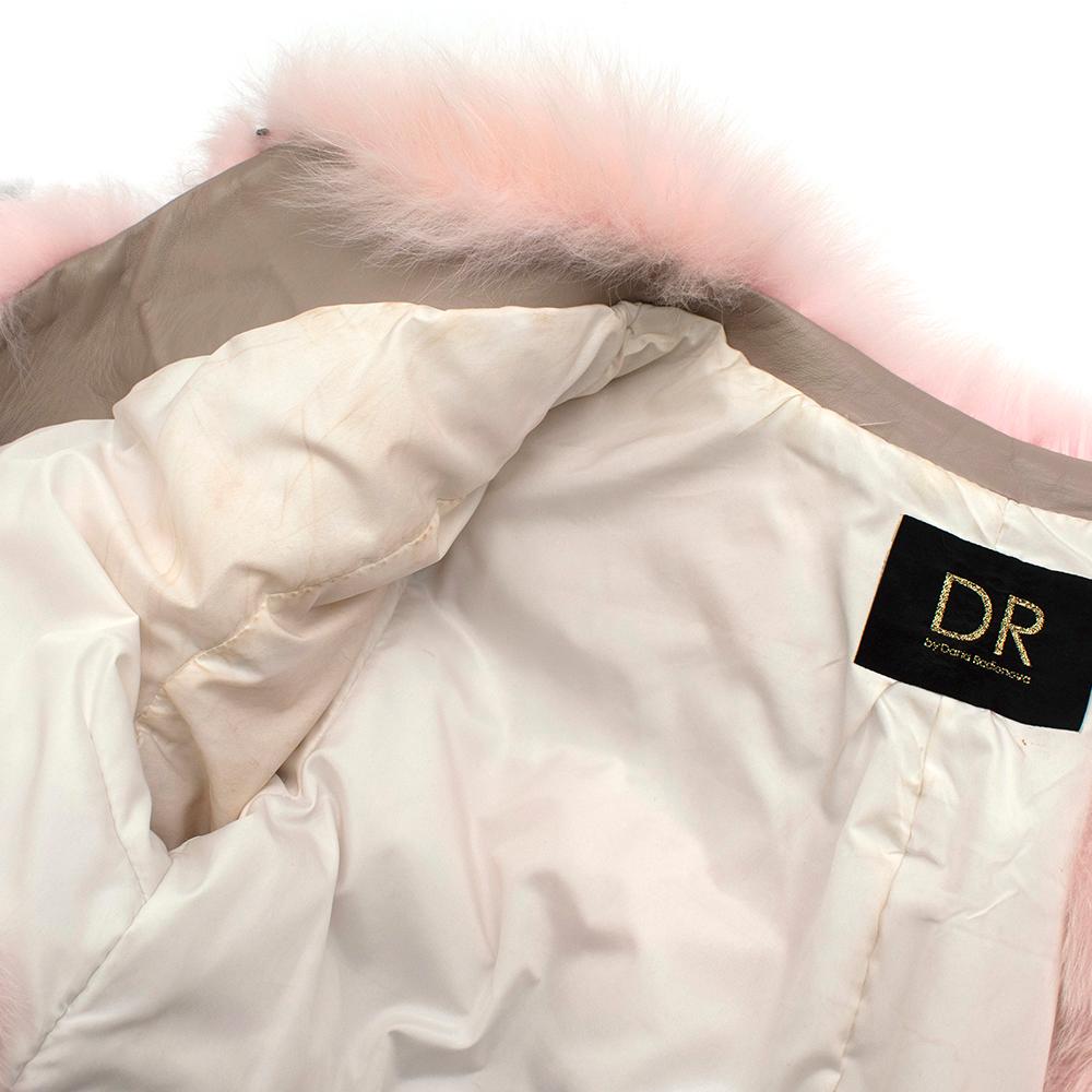 Beige DR by Daria Radionova Pink Fox Fur Jacket - Size S