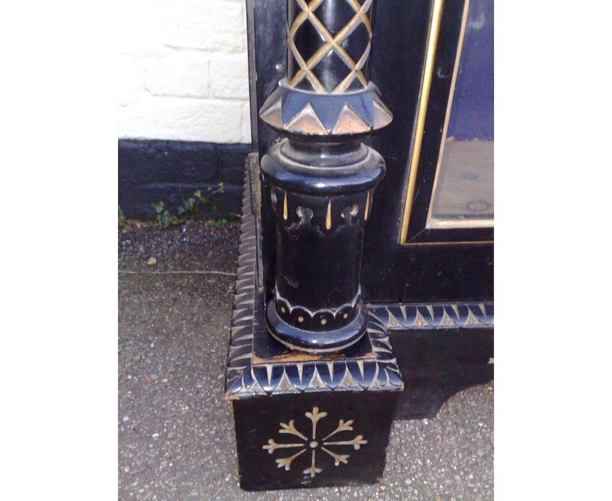 Dr C Dresser Attr. Aesthetic Movement Incised, Gilded & Ebonized Display Cabinet For Sale 10