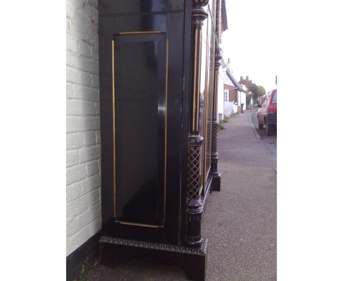 Dr C Dresser Attr. Aesthetic Movement Incised, Gilded & Ebonized Display Cabinet For Sale 12