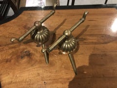 Dr C Dresser Attributed Benham and Froud, a Pair of Brass Fire Dogs