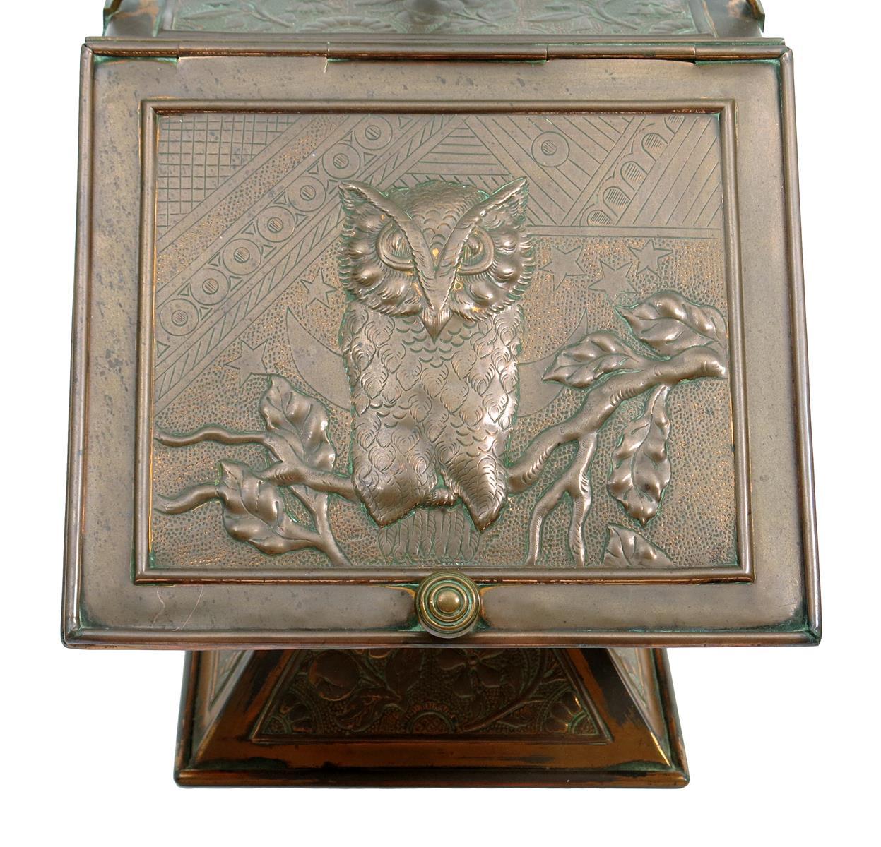 Cast Dr C Dresser, Benham & Froud an Aesthetic Movement Arts & Crafts Copper Coal Box