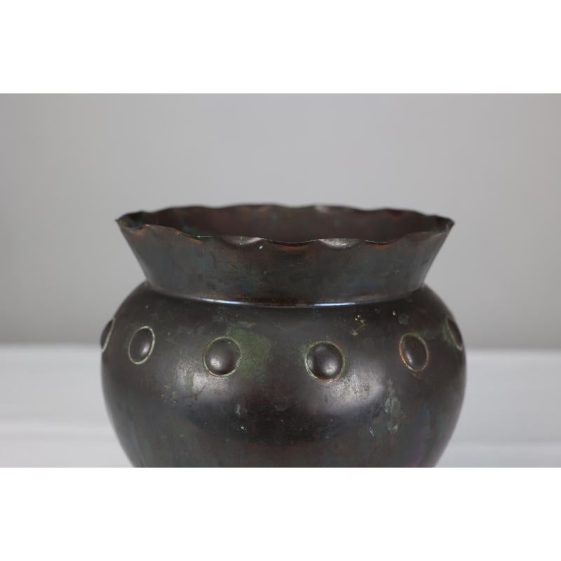 Copper Dr C Dresser for Benham & Froud. An Arts and Crafts copper plant pot. For Sale