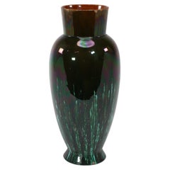 Vintage Dr C Dresser for Linthorpe A large vase with raining green and subtle blue glaze