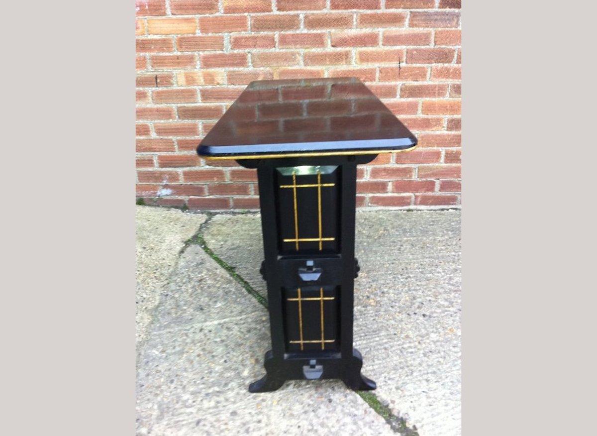 Dr C. Dresser, Style of, Aesthetic Movement Carved, Gilded & Ebonized Side Table In Good Condition For Sale In London, GB