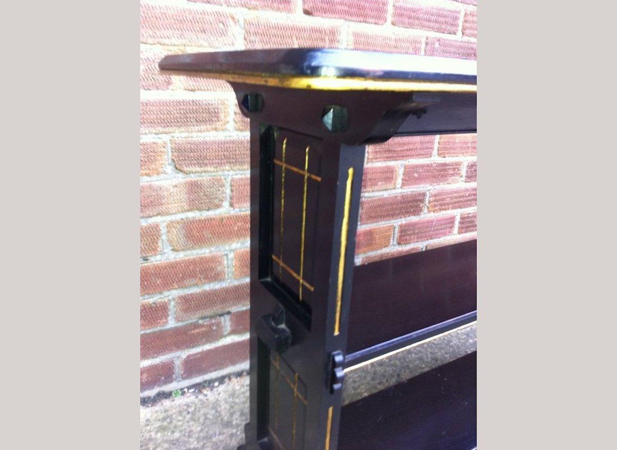 Late 19th Century Dr C. Dresser, Style of, Aesthetic Movement Carved, Gilded & Ebonized Side Table For Sale