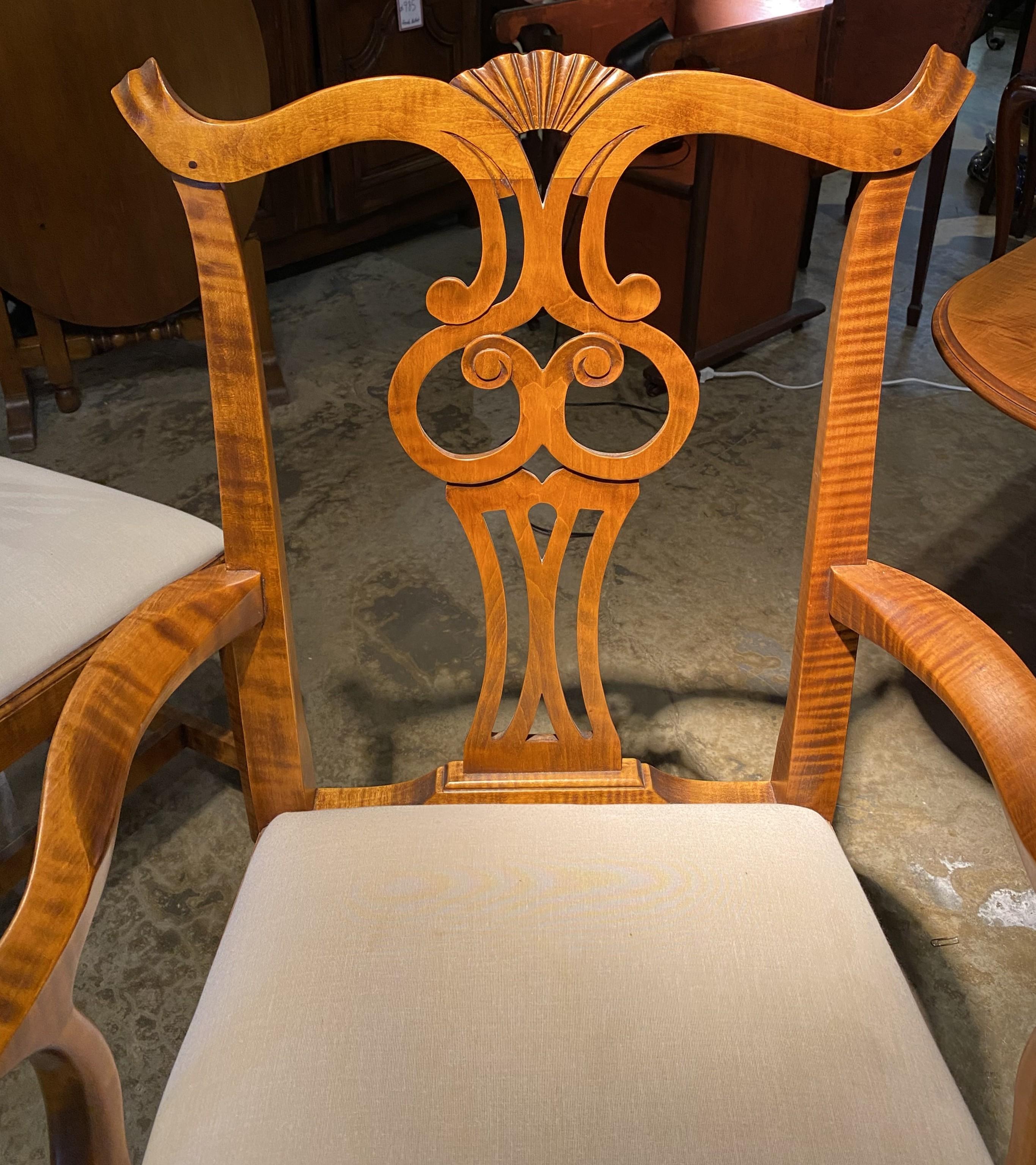 D.R. Table de salle à manger Dimes à double piédestal avec deux feuilles et six chaises en vente 6