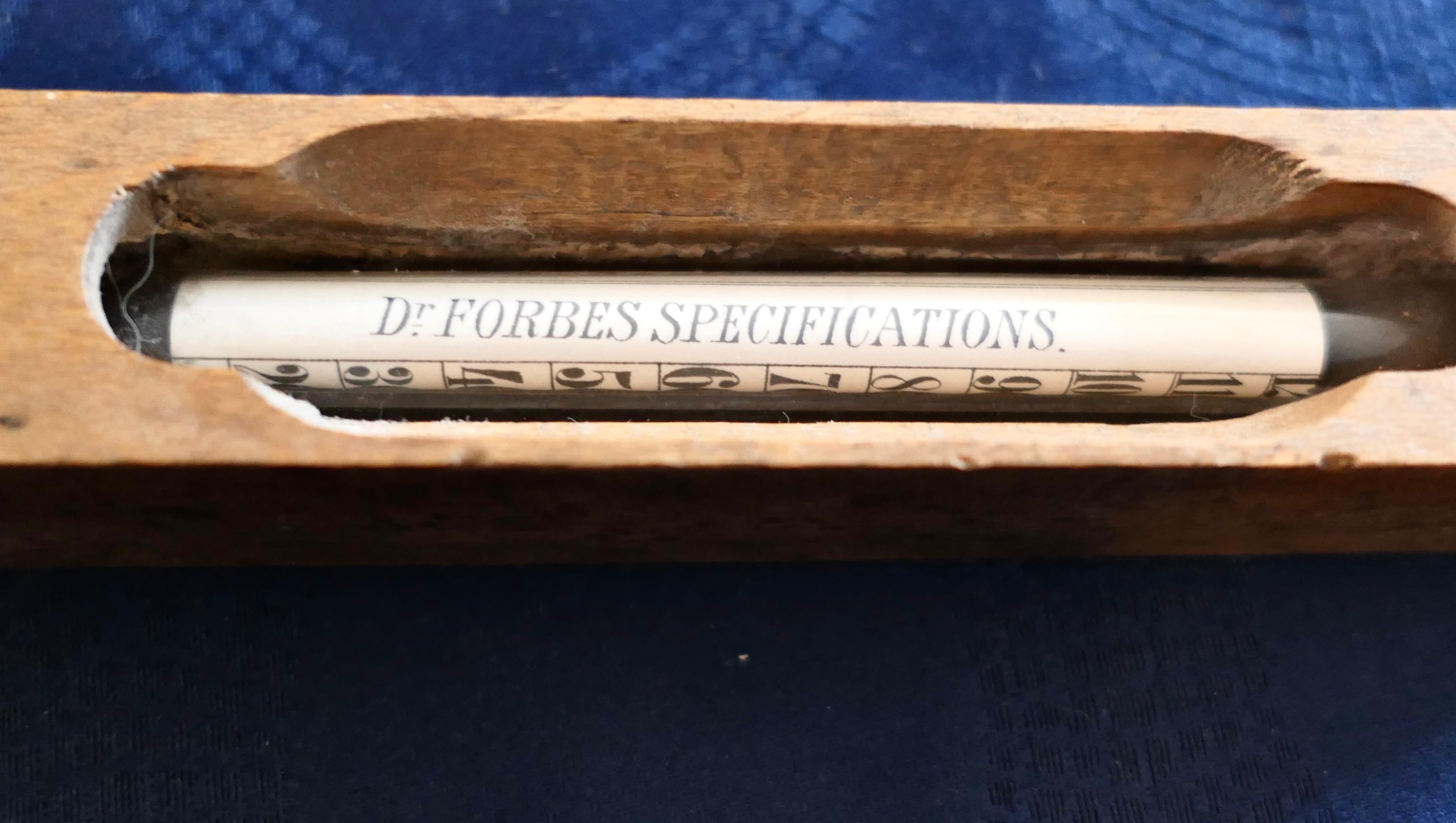 Edwardian Dr Forbes Specifications Bath Thermometer     For Sale