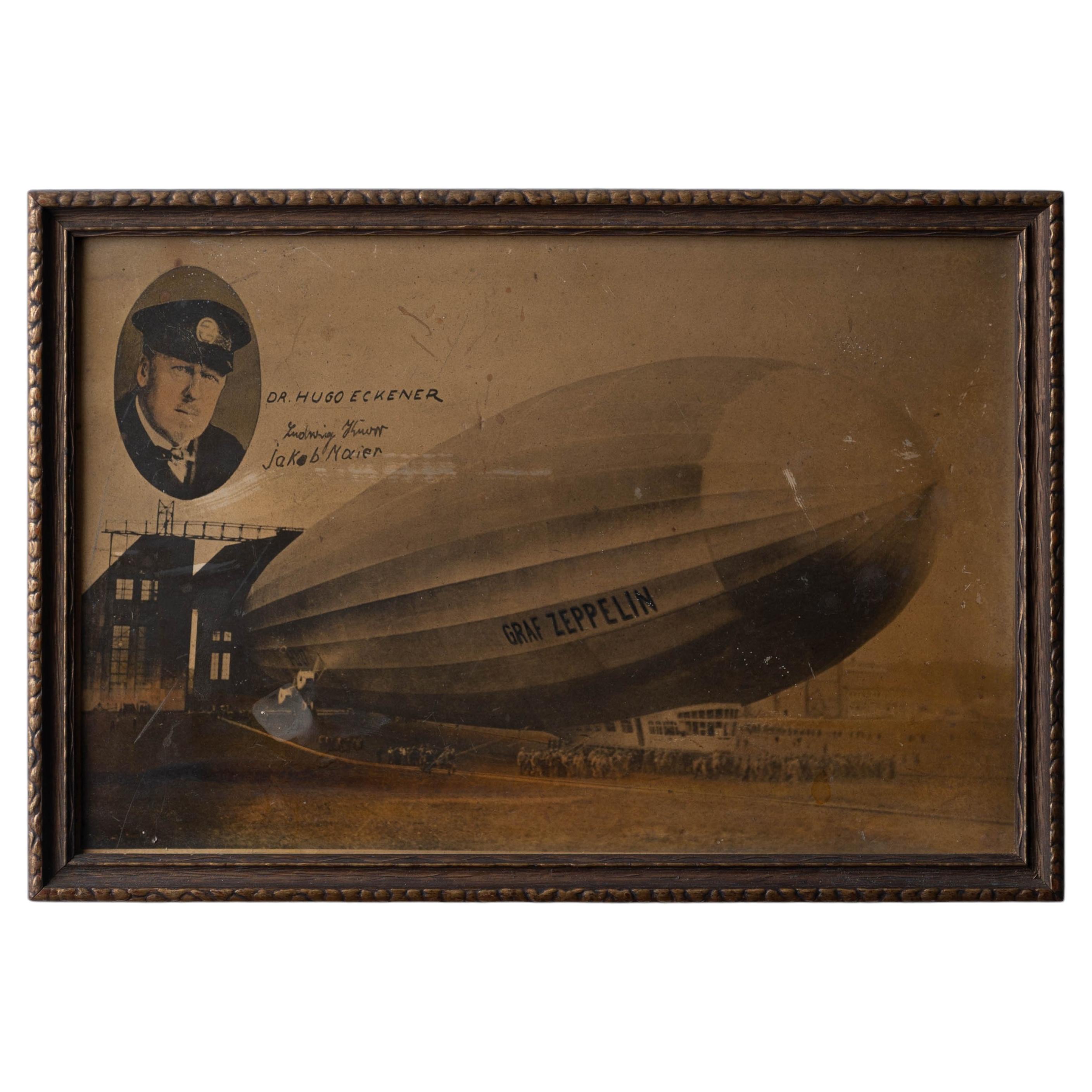 Dr. Hugo Eckener Graf Zeppelin Fotografie, signiert, ca. 1928