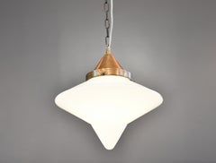 Dr Ing Schneider & Co Opaline Glass Suspension Light Circa 1930s