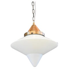 Dr Ing Schneider & Co Opaline Glass Suspension Light Circa 1930s