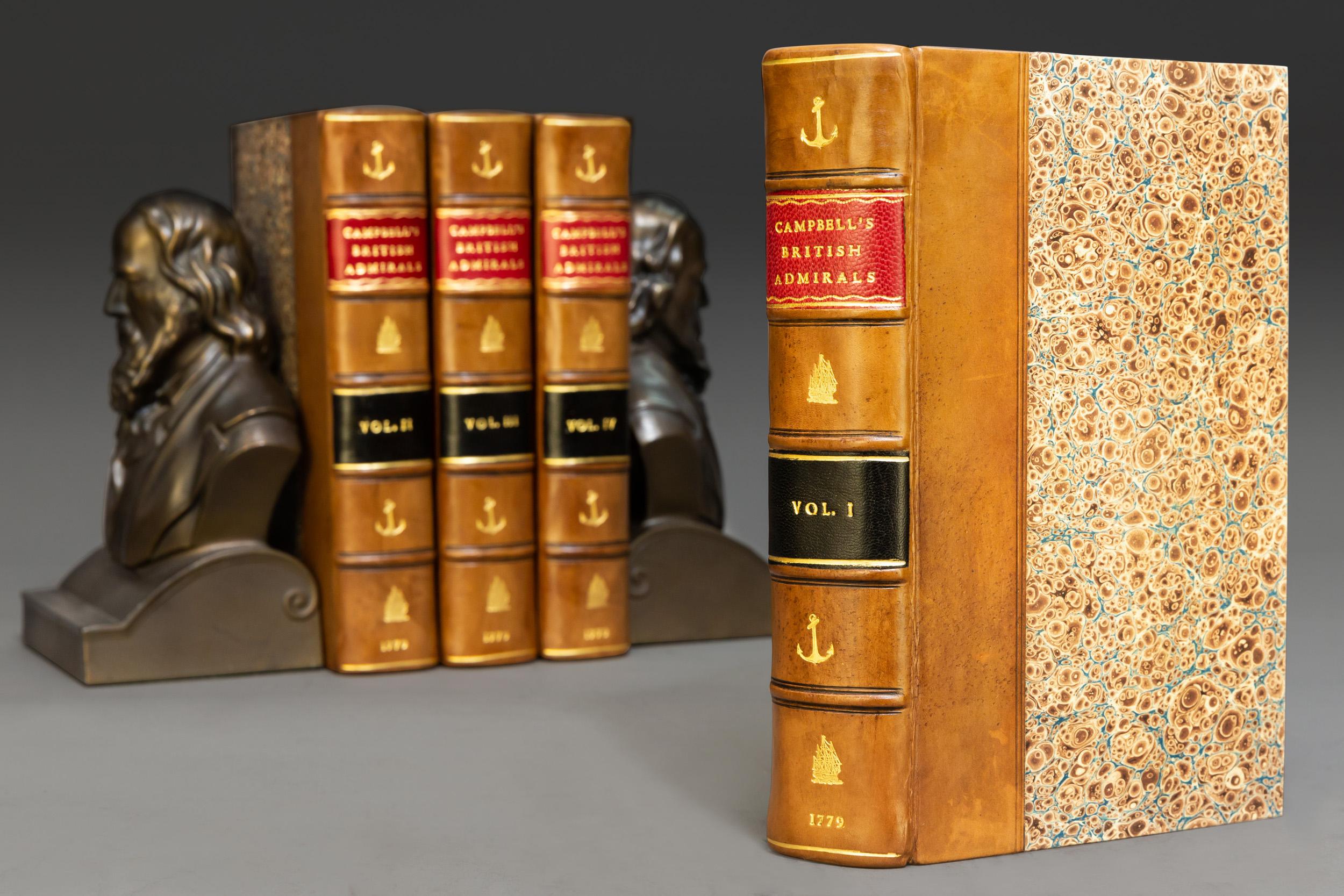 4 Volumes

Containing A New and Accurate Naval History From The Earliest Period. Illustrated with plates and maps.

Rebound in 1/4 tan calf, marbled boards, raised bands, gilt panels.

Published: London: Alexander Donaldson: 1779.