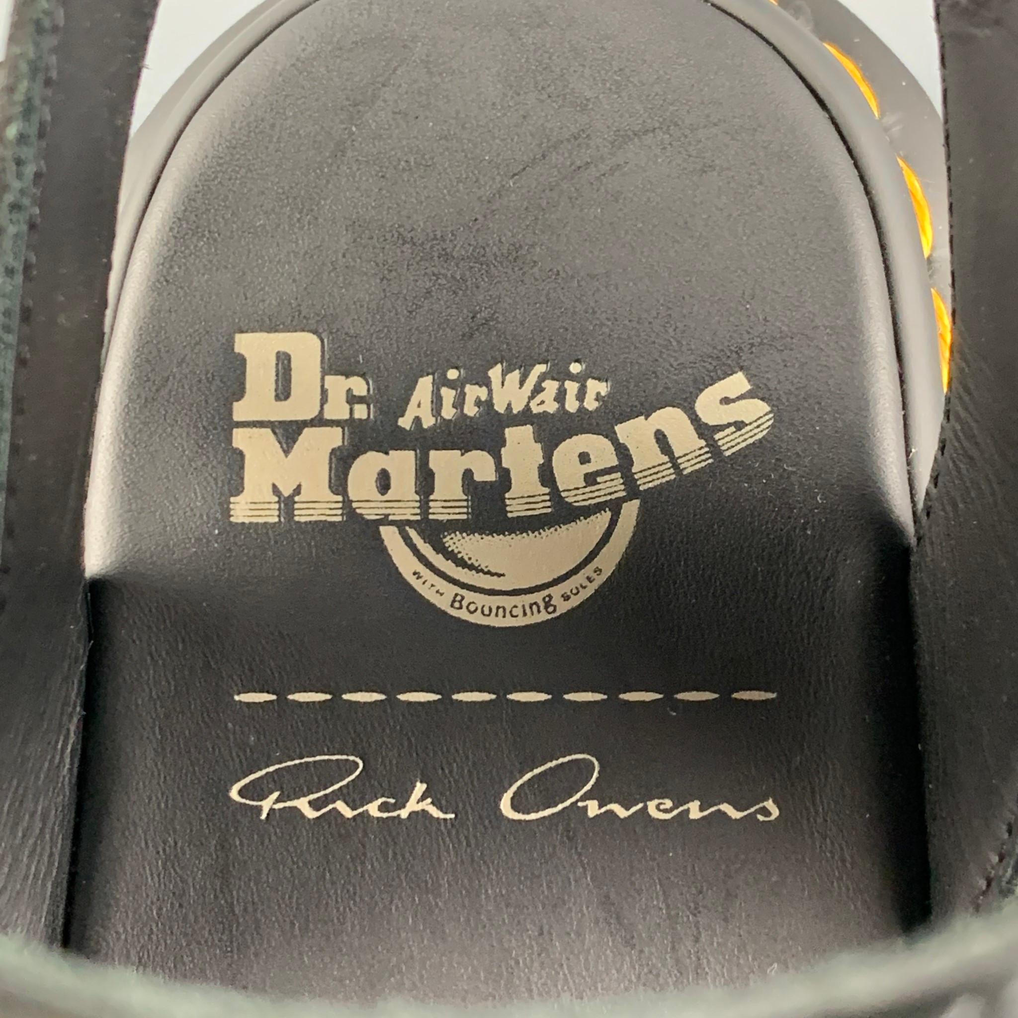 DR. MARTENS x RICK OWENS Gryphon Size 9 Black Leather Gladiator Sandals In New Condition In San Francisco, CA