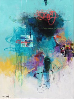 Más allá de lo conocido - Mohammad Ali Bhatti, Técnica mixta sobre lienzo, Pintura abstracta