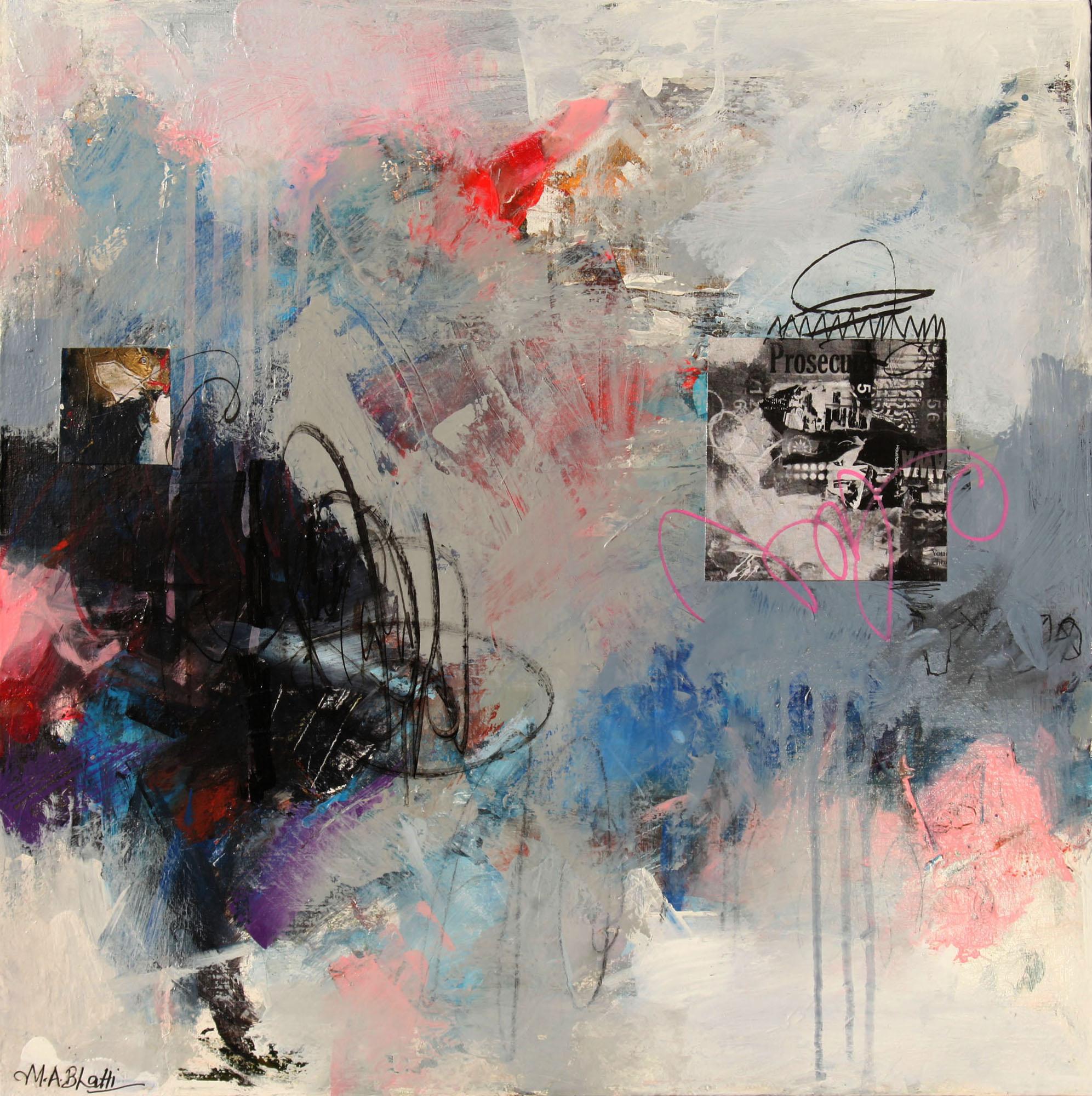 Rêves diffus - Mohammad Ali Bhatti, technique mixte sur toile, peinture abstraite
