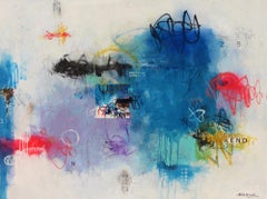 Sinfonía eterna - Mohammad Ali Bhatti, Técnica mixta sobre lienzo, Pintura abstracta