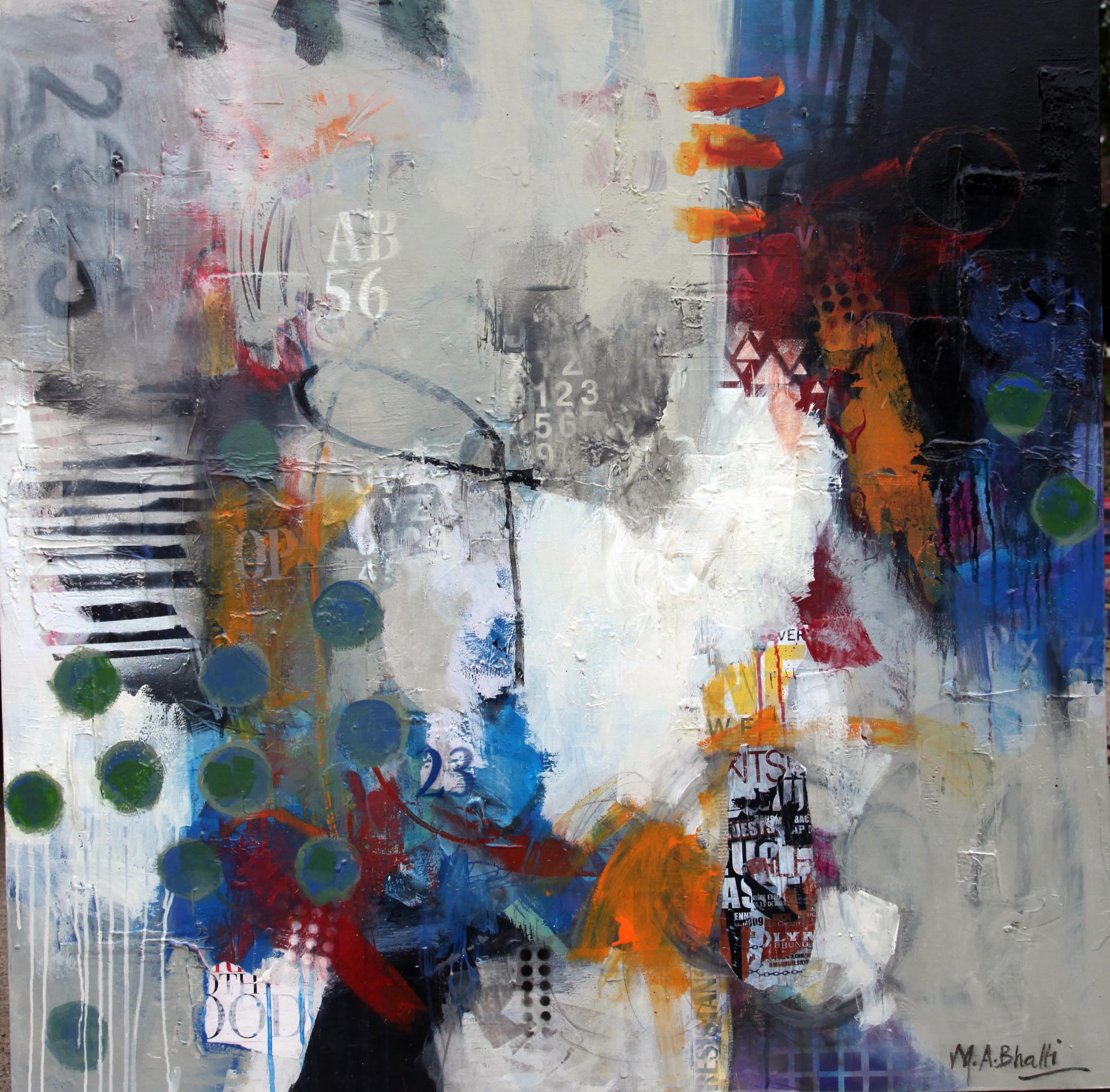 Mystic Convergence - Mohammad Ali Bhatti, Mixed Media on Canvas, Abstract Paint