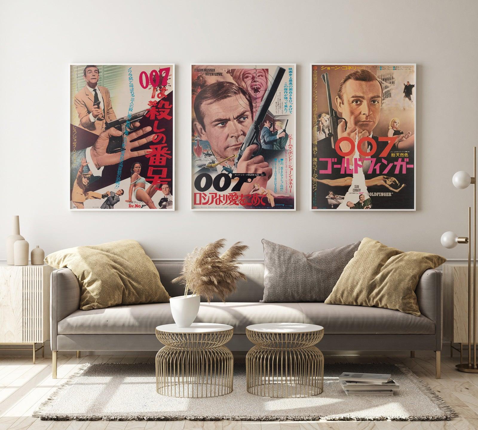Fantastic original first-year-of-release Japanese film poster for James Bond's first, and arguably finest, adventure Dr. No starring Sean Connery and Ursula Andress.


Japanese design typically features wonderful montage imagery using bold, strong