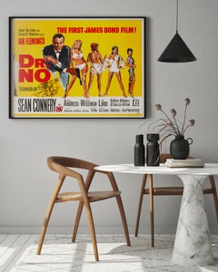 "Dr No", 1962 UK Quad Film Movie Poster, Mitchell Hooks, James Bond