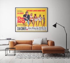 Dr No 1962 UK Quad Film Poster, Mitchell Hooks