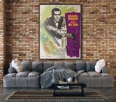 DR. NO 1963 Grande Film francese Poster cinematografico stile PURPLE, Bond, Boris Grinsson